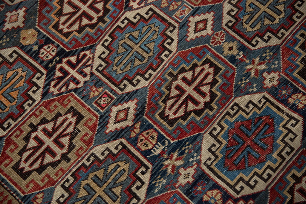 4x5 Vintage Caucasian Square Rug