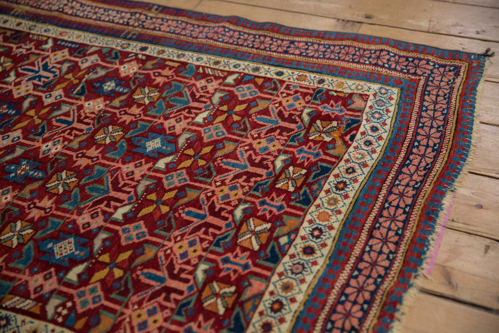 4x5 Antique Caucasian Square Rug