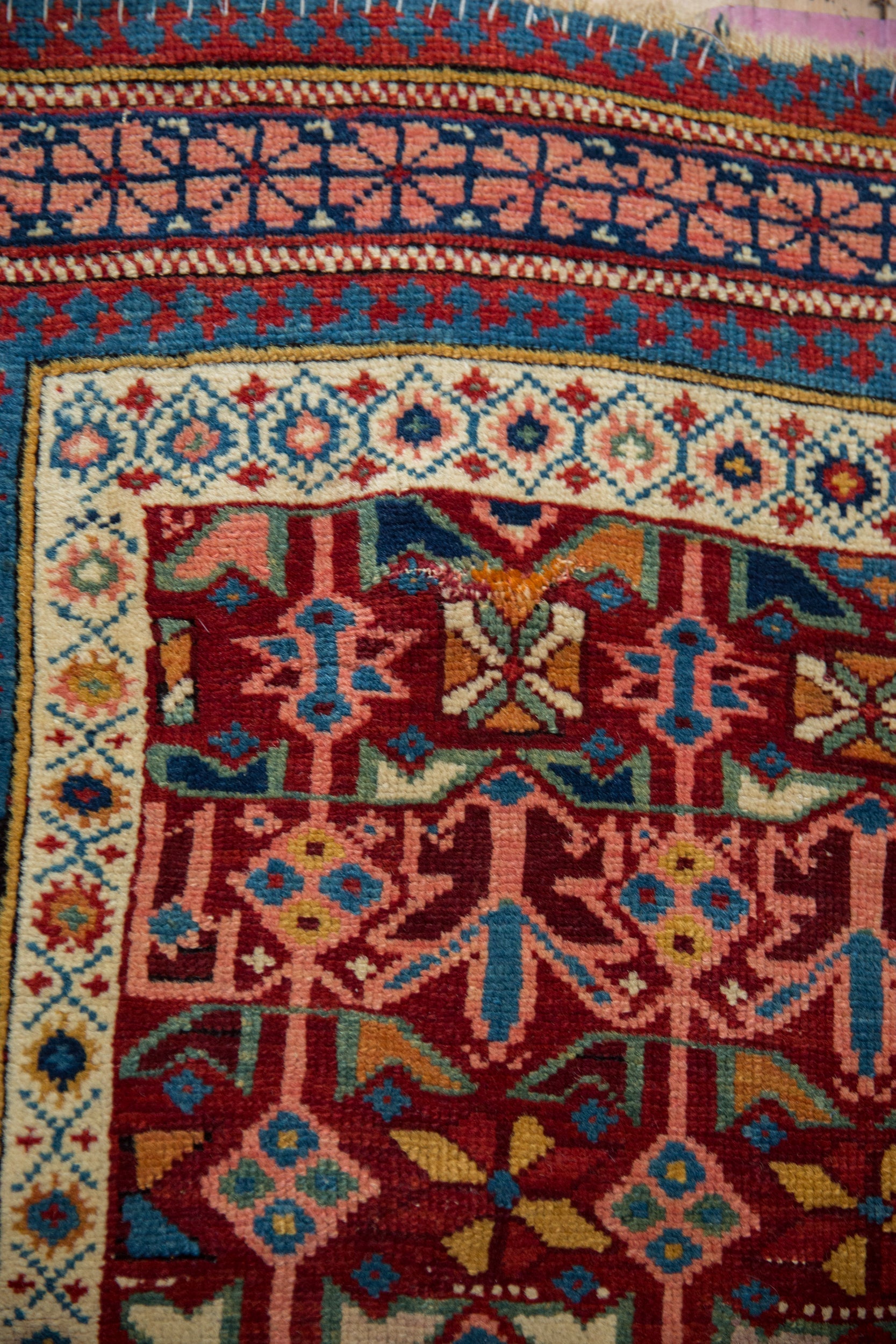 4x5 Antique Caucasian Square Rug