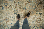 9x12 Vintage Distressed Tabriz Carpet