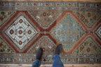 3.5x13 Vintage Distressed Malayer Rug Runner