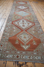 3.5x13 Vintage Distressed Malayer Rug Runner
