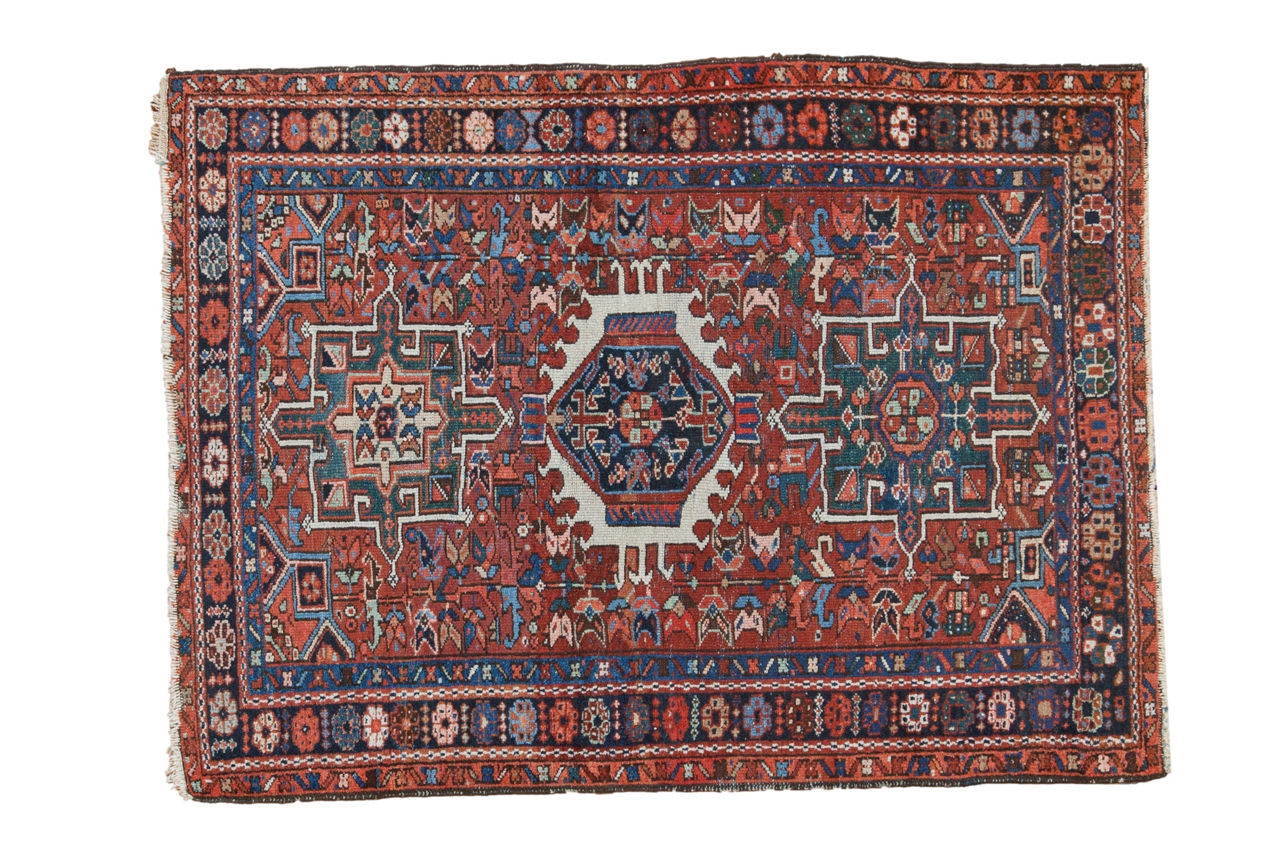 3.5x4.5 Vintage Karaja Square Rug