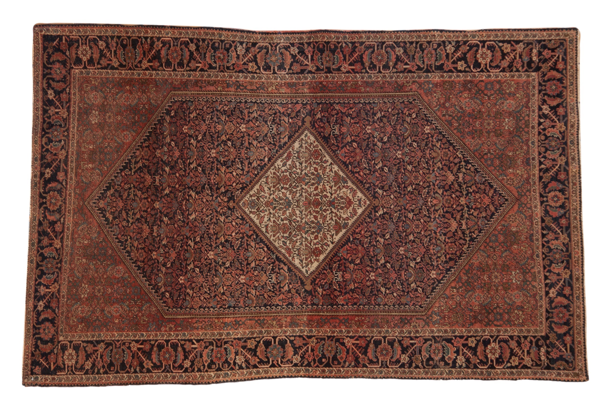 4x6.5 Antique Farahan Sarouk Rug