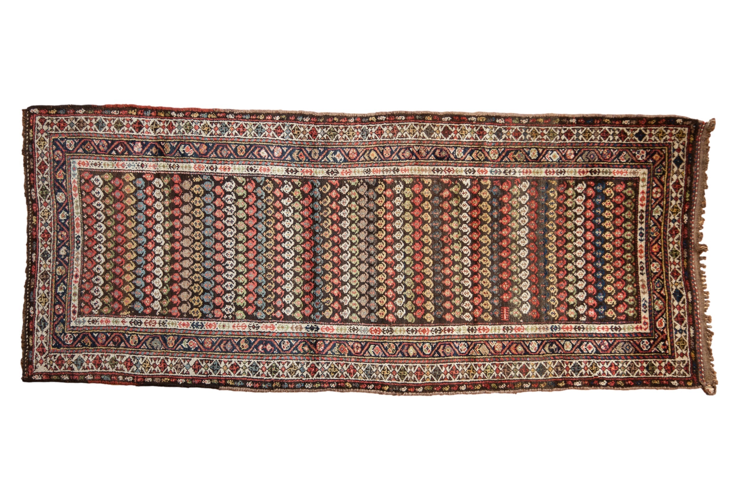 3.5x8.5 Vintage Kurdish Hamadan Rug Runner