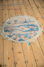 2x2 Vintage Art Deco Round Rug Mat