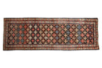 3x8.5 Antique Fragment Kurdish Malayer Rug Runner