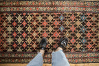 3x8.5 Antique Fragment Kurdish Malayer Rug Runner