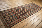 3x8.5 Antique Fragment Kurdish Malayer Rug Runner