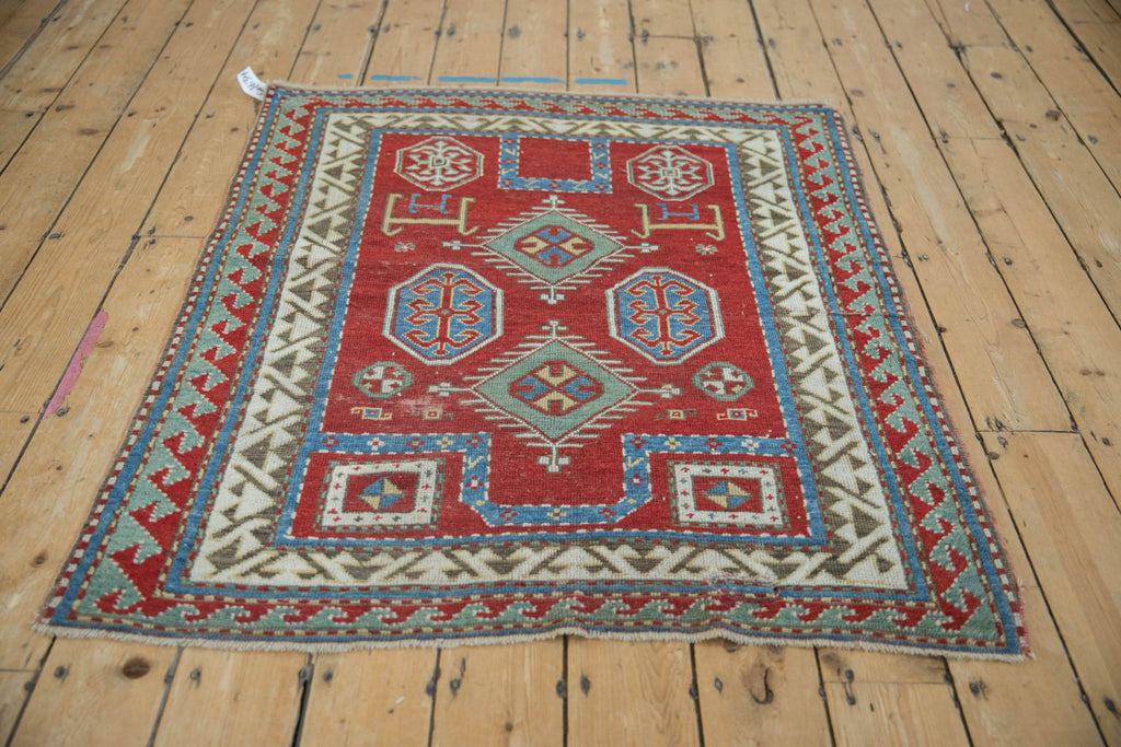 3.5x4.5 Antique Kazak Square Rug