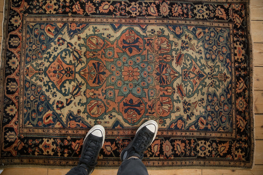 3.5x4.5 Antique Farahan Sarouk Square Rug