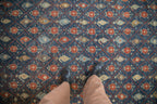 6.5x10.5 Antique Distressed Kurdish Carpet