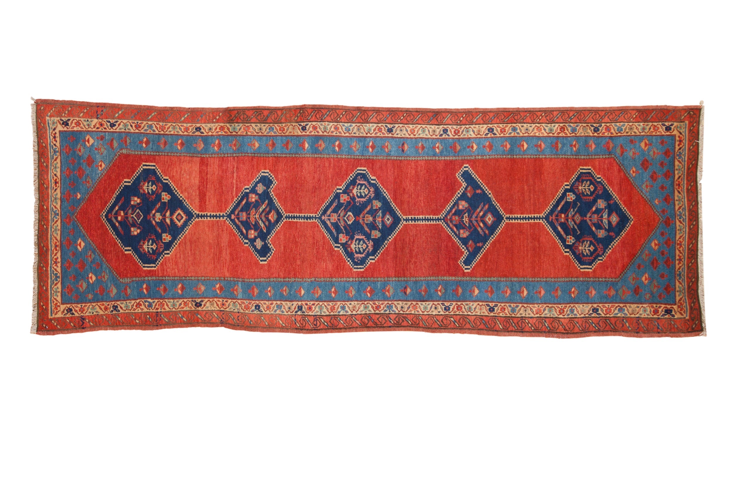 3.5x10 Antique Bakshaish Rug Runner