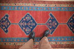 3.5x10 Antique Bakshaish Rug Runner