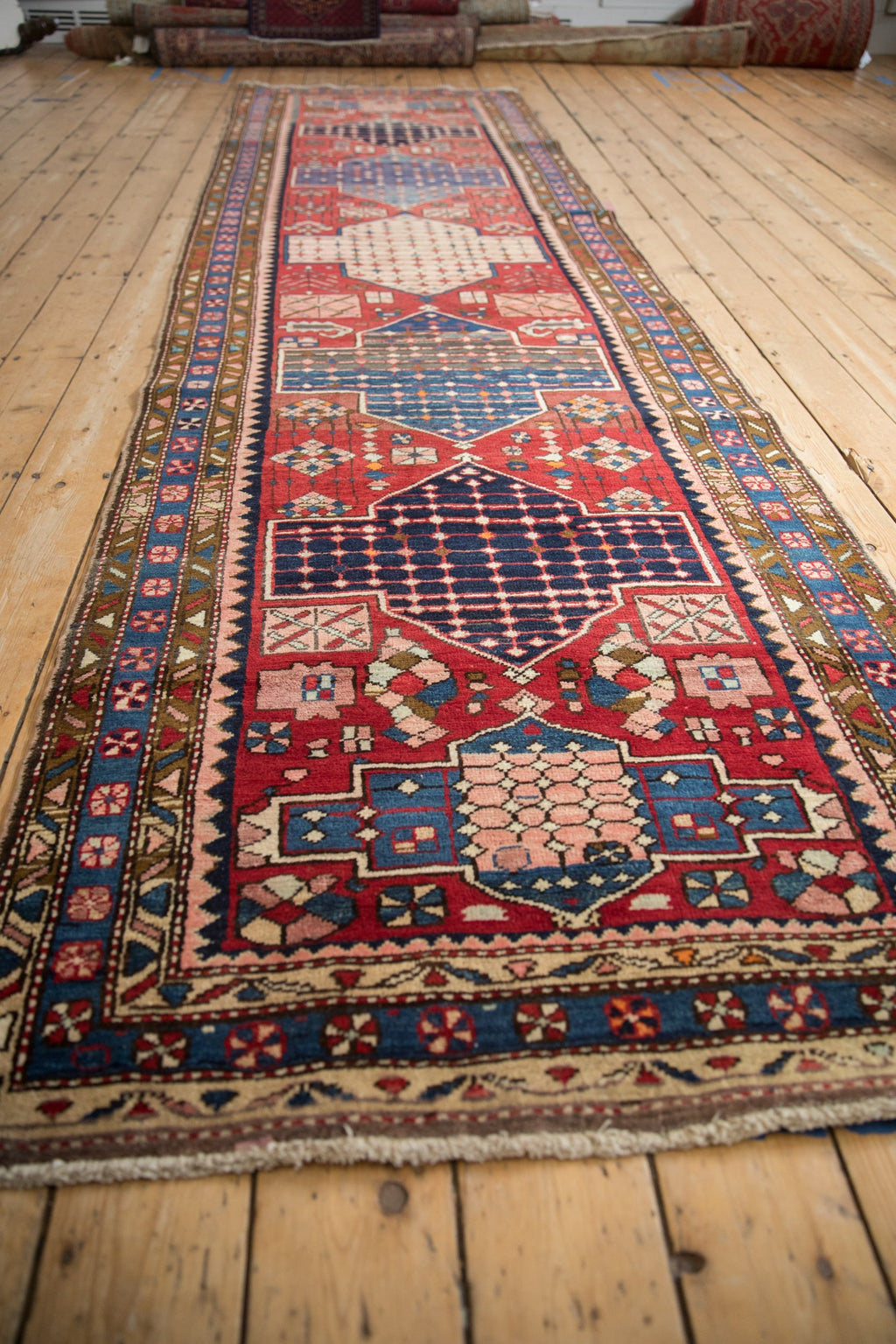 3.5x12.5 Vintage Baktiari Rug Runner
