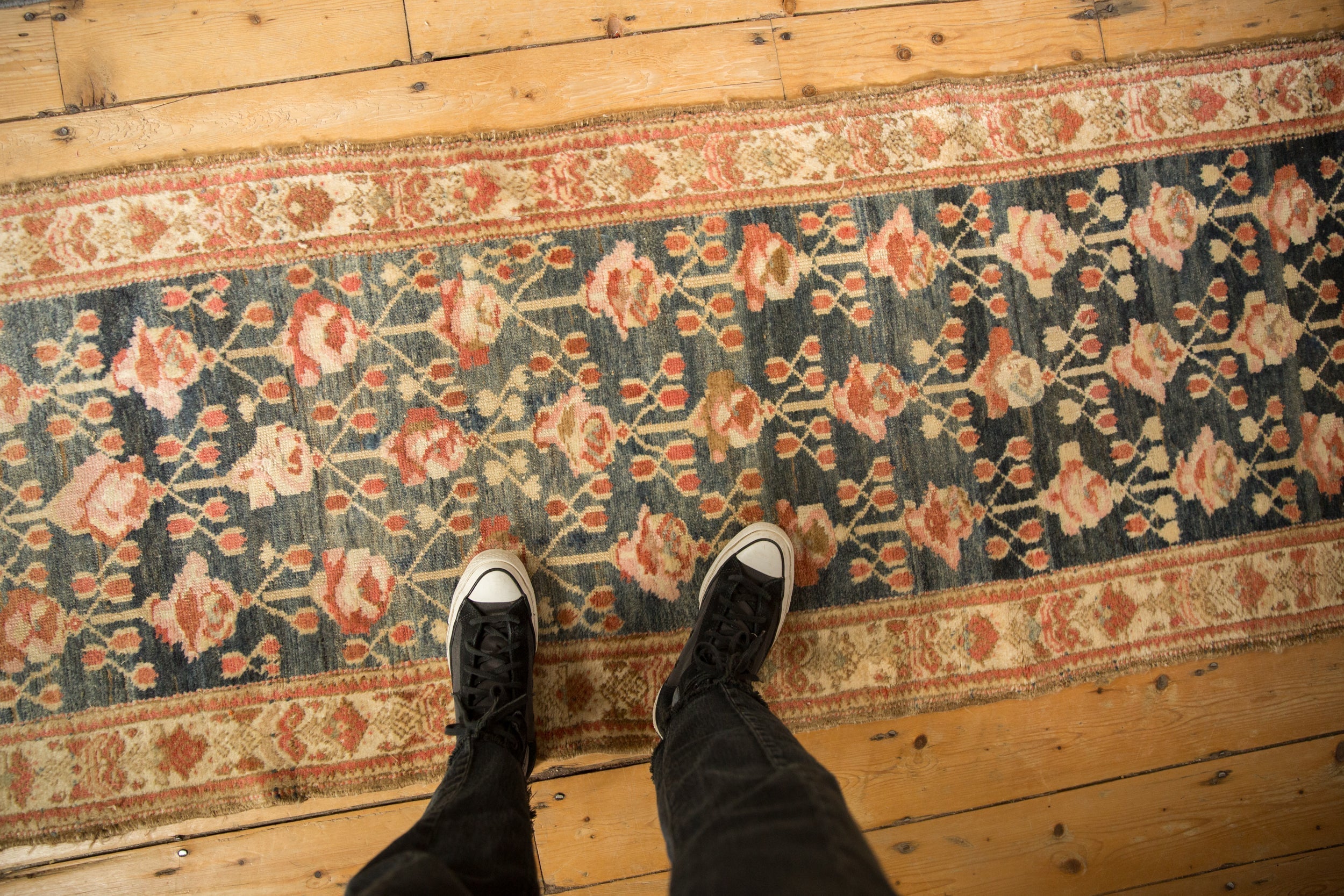 2.5x9 Antique Kurdish Hamadan Rug Runner