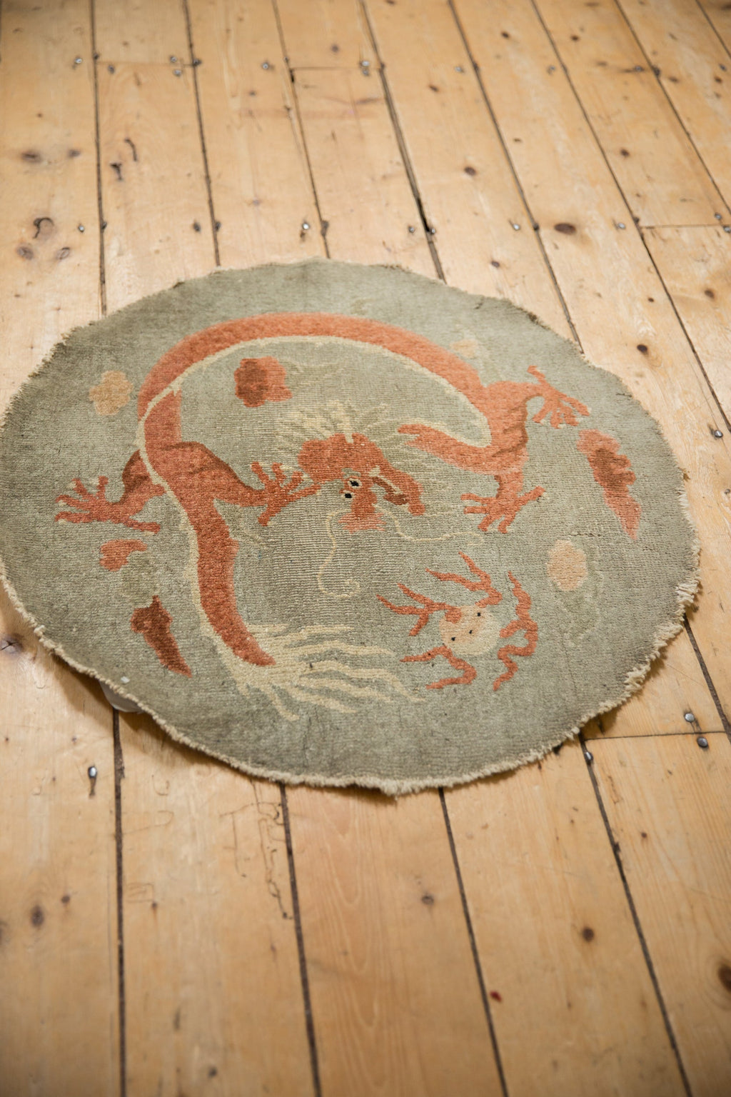 2.5x2.5 Antique Art Deco Round Rug Mat