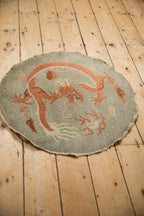 2.5x2.5 Antique Art Deco Round Rug Mat