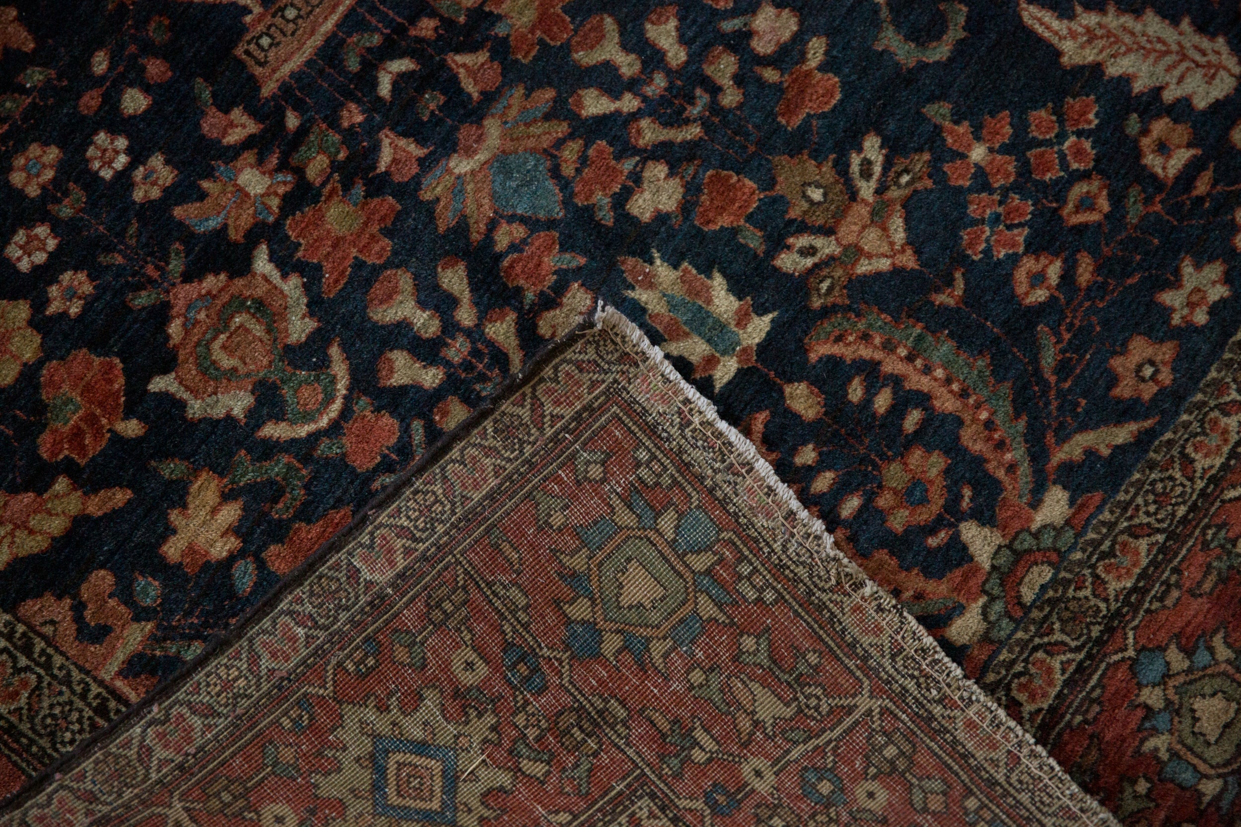 3.5x4.5 Antique Farahan Sarouk Square Rug