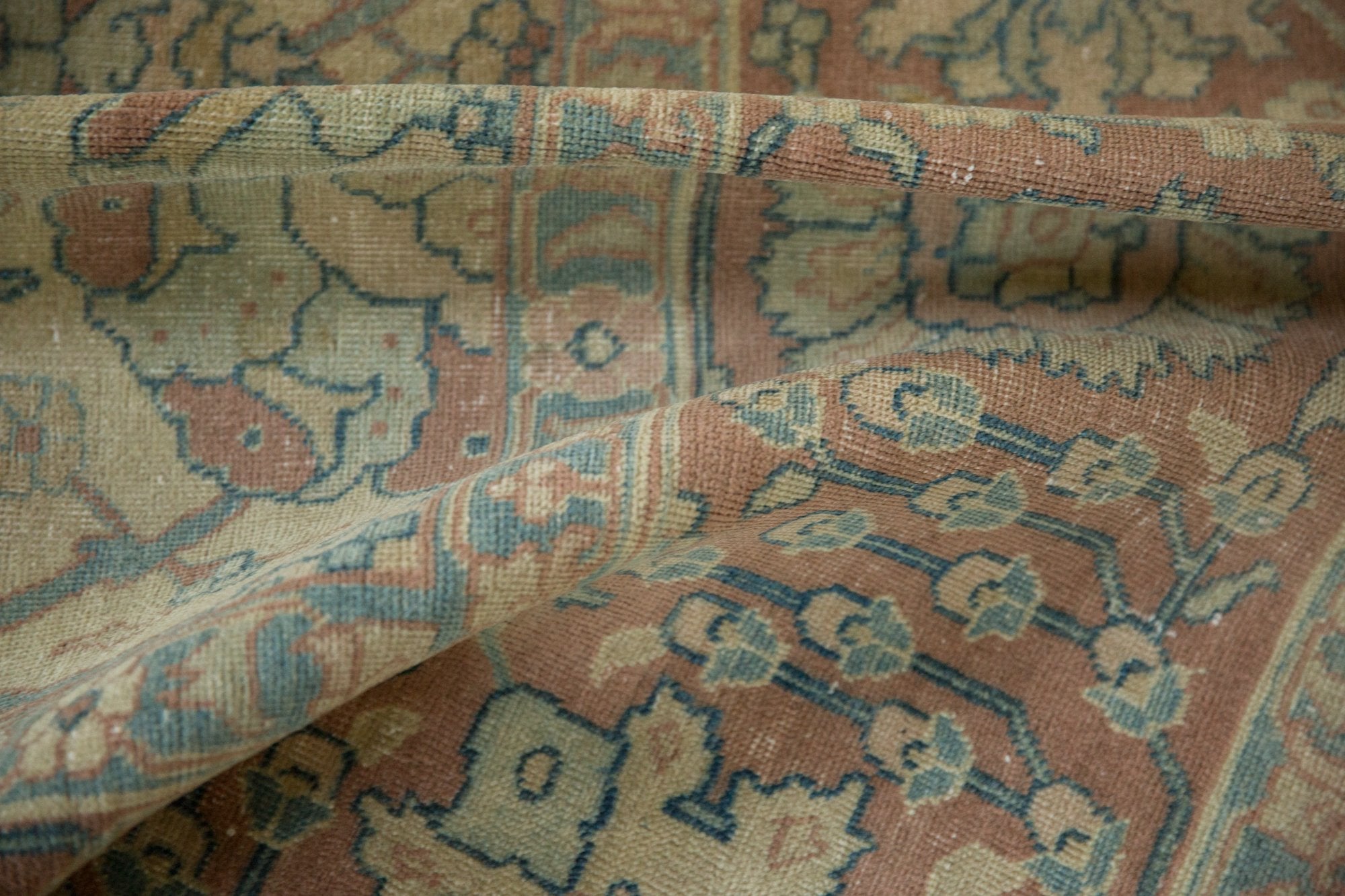 8.5x11.5 Vintage Distressed Tabriz Carpet