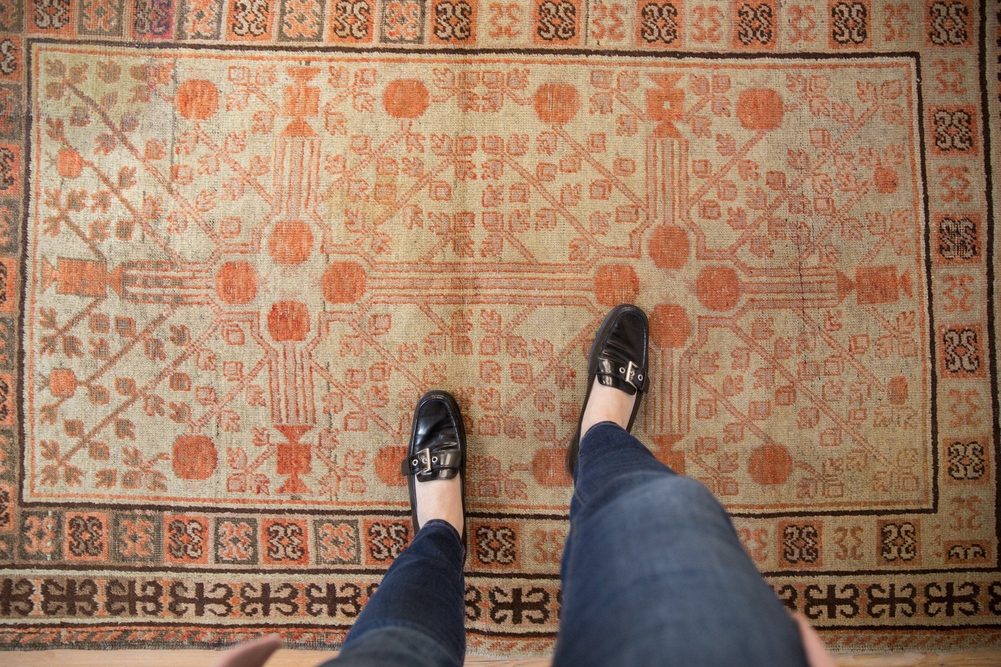 4x6.5 Vintage Distressed Samarkand Rug