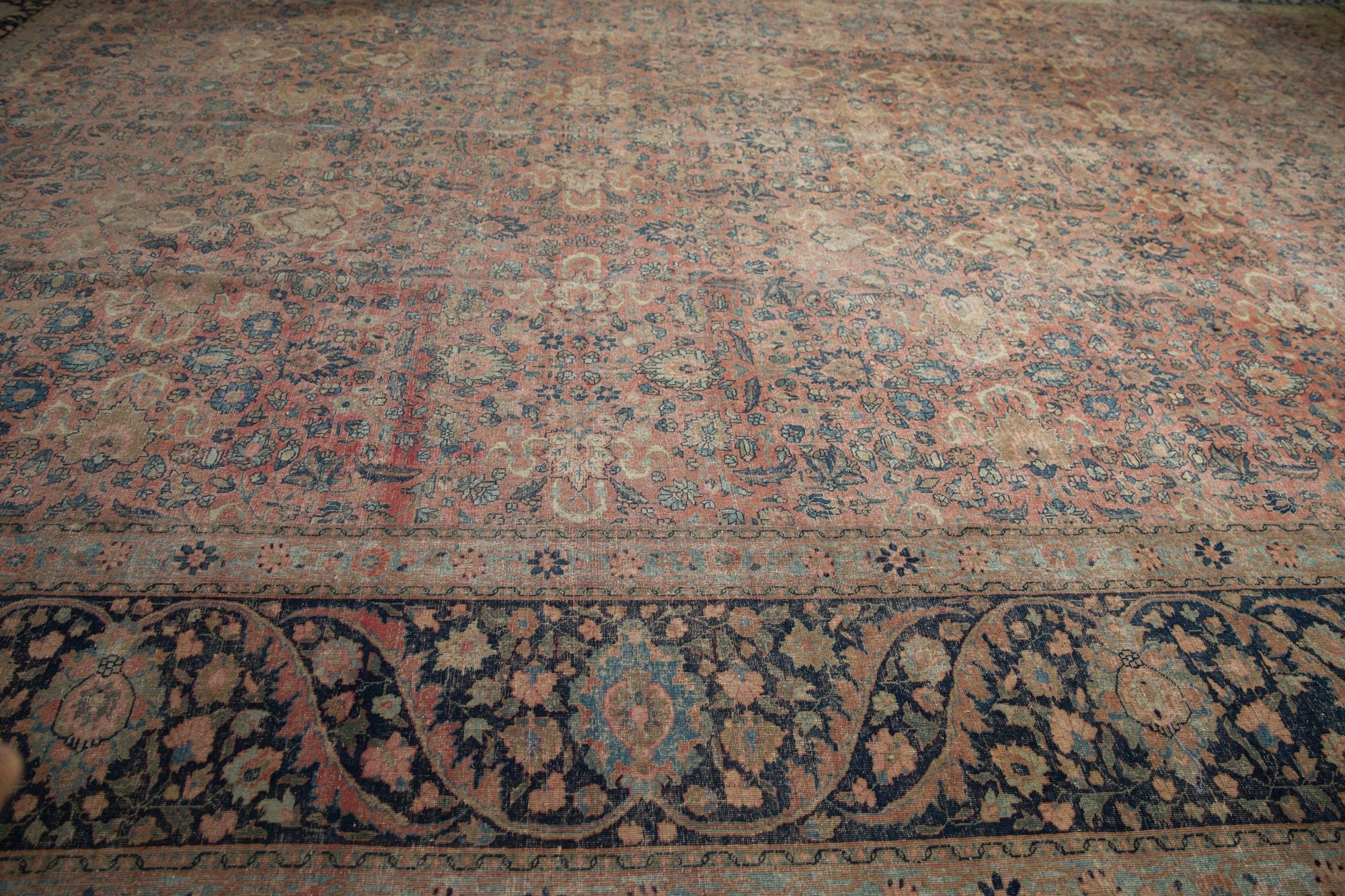 13x18 Vintage Distressed Tabriz  Carpet