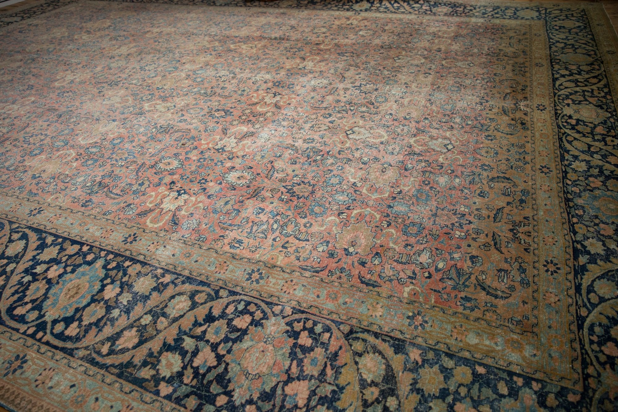 13x18 Vintage Distressed Tabriz  Carpet