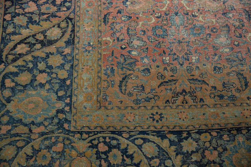 13x18 Vintage Distressed Tabriz  Carpet