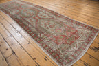 3.5x11 Vintage Distressed Heriz Rug Runner