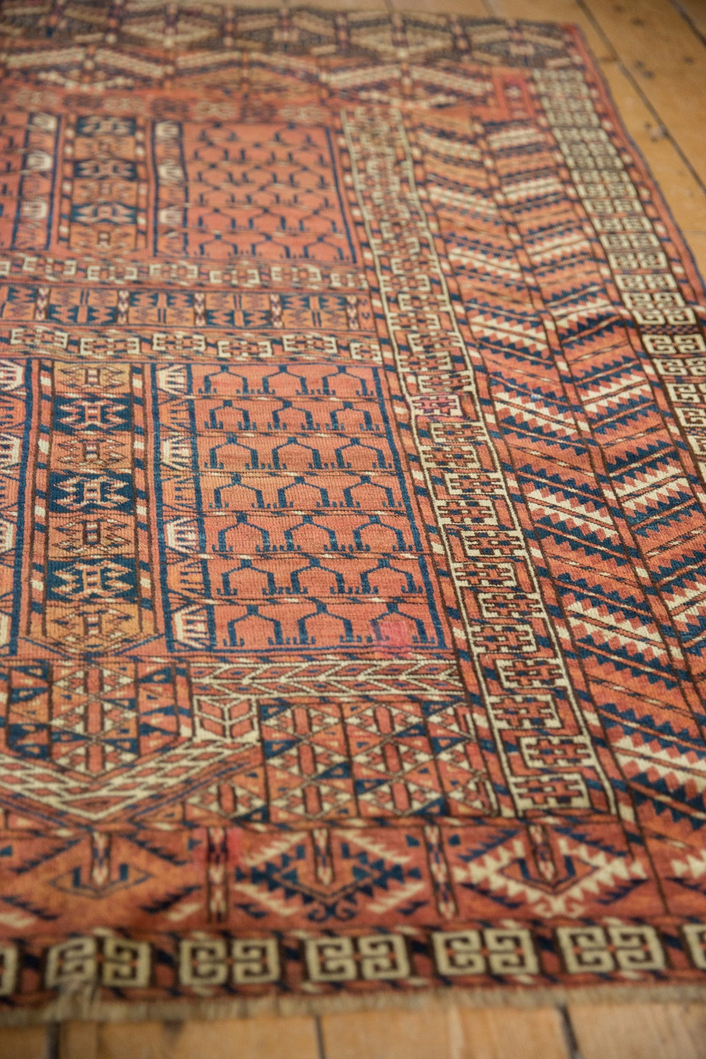 4x5 Antique Turkmen Square Rug