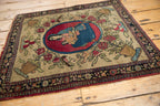 2x2.5 Antique Pictorial Isfahan Square Rug Mat