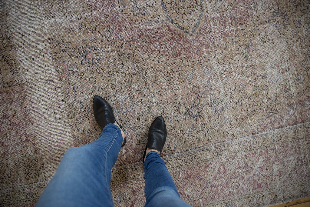 10x12.5 Vintage Distressed Tabriz Carpet