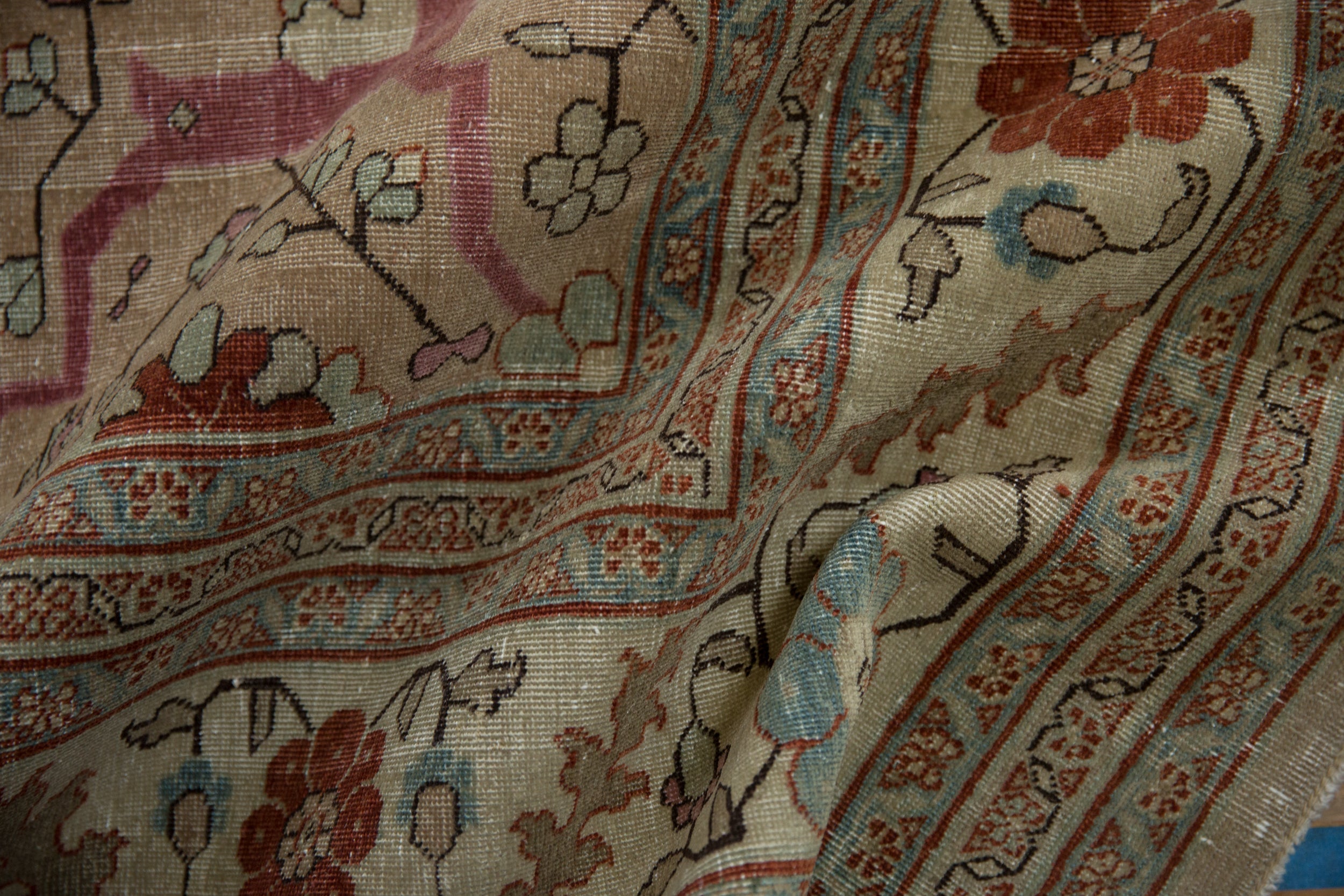 8x12 Vintage Distressed Tabriz Carpet