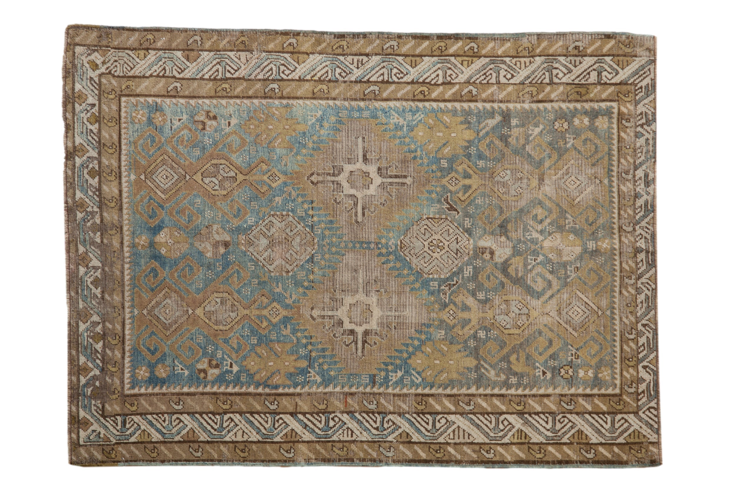 3.5x5 Antique Distressed Caucasian Rug