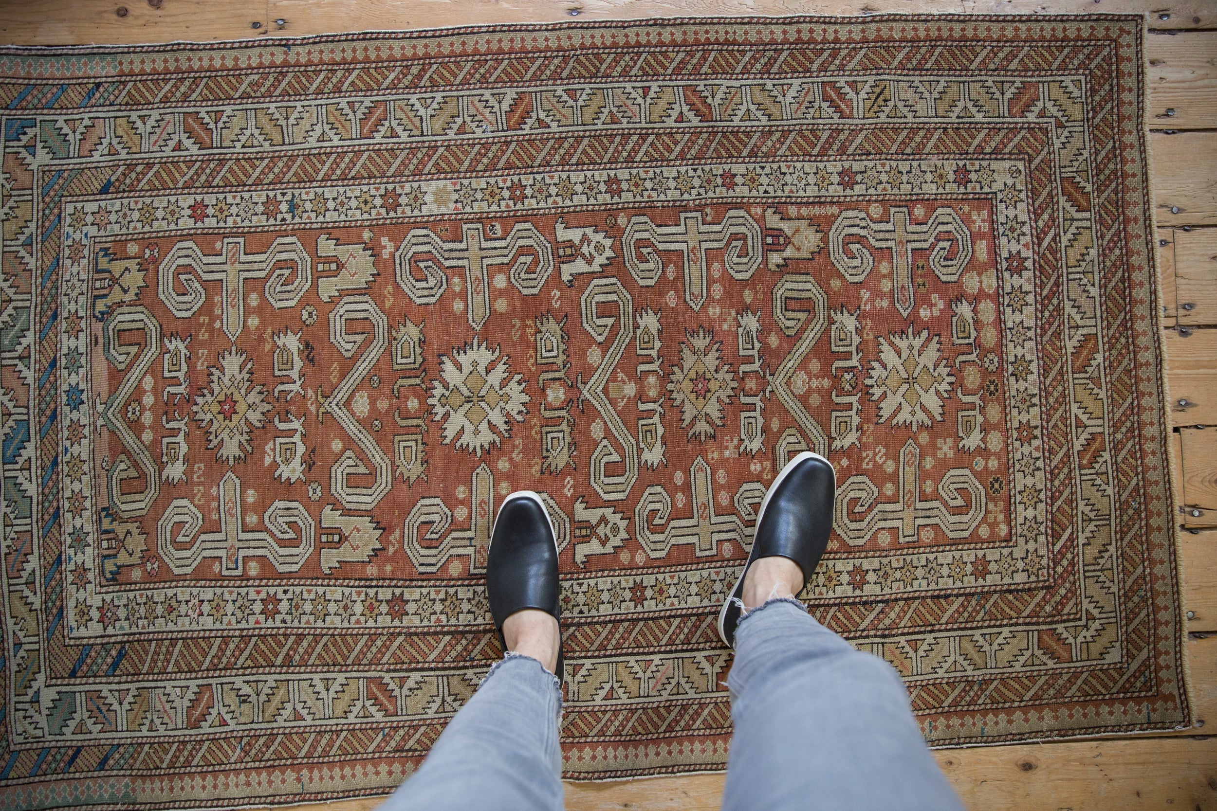 3.5x5.5 Antique Distressed Shirvan Rug