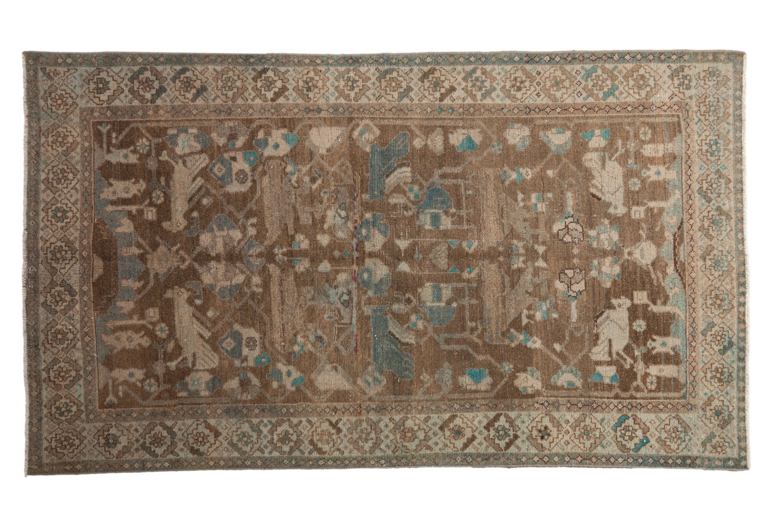4x6.5 Vintage Distressed Hamadan Rug