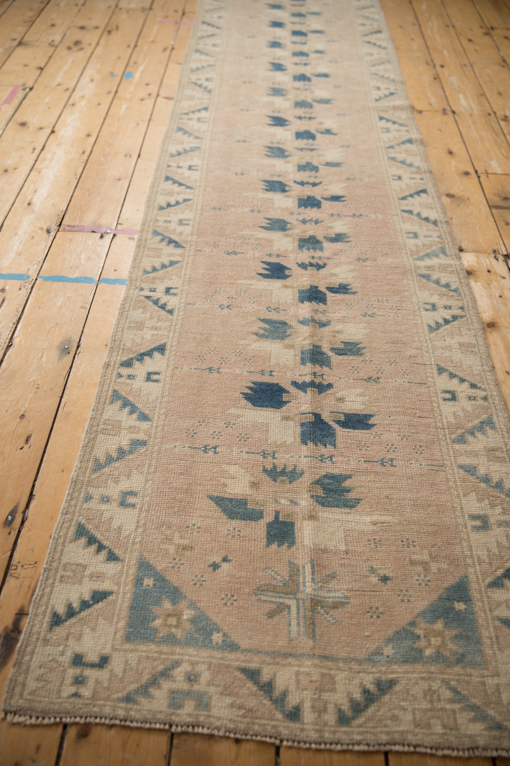 2.5x11.5 Vintage Distressed Oushak Rug Runner