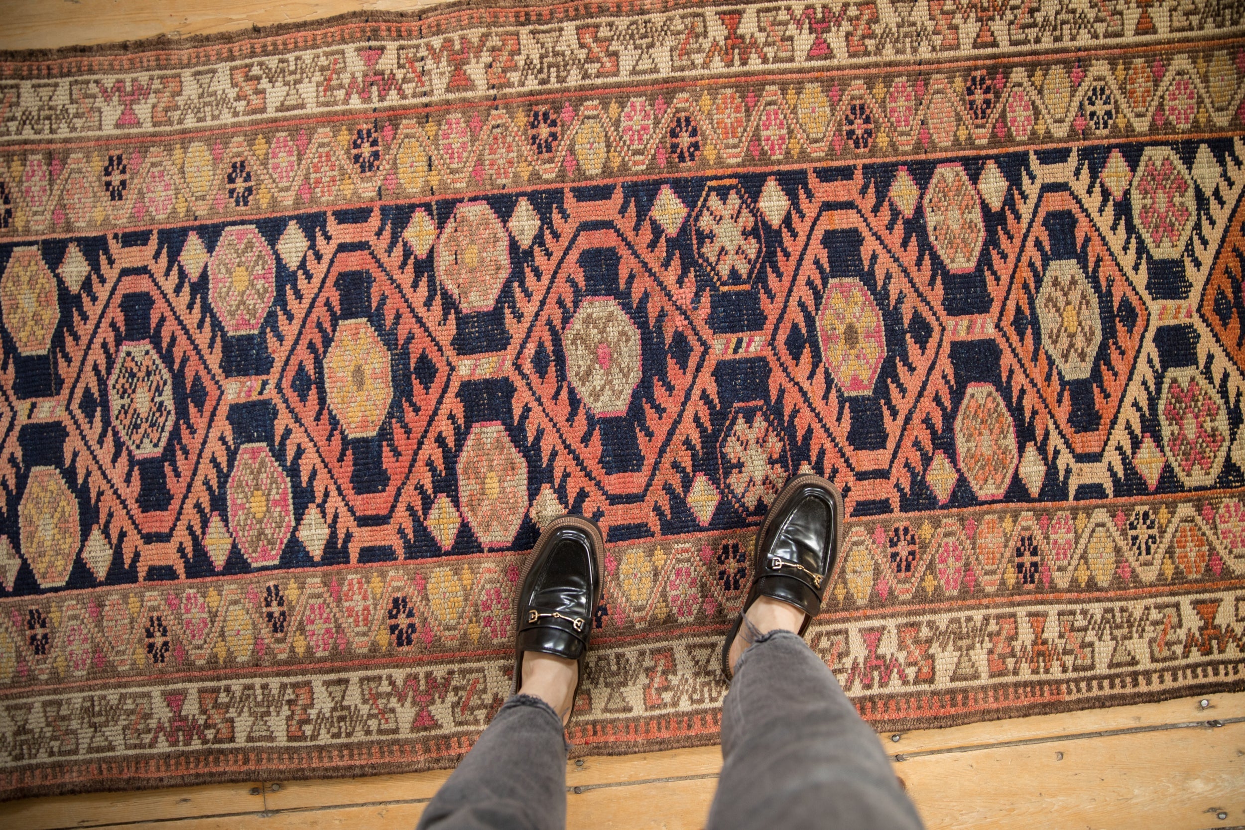 3.5x14 Vintage Distressed Kurd Rug Runner