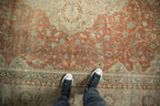 9.5x12.5 Vintage Distressed Tea Washed Kayseri Carpet