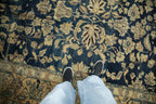 10.5x16.5 Vintage Distressed Tea Washed Lilihan Carpet