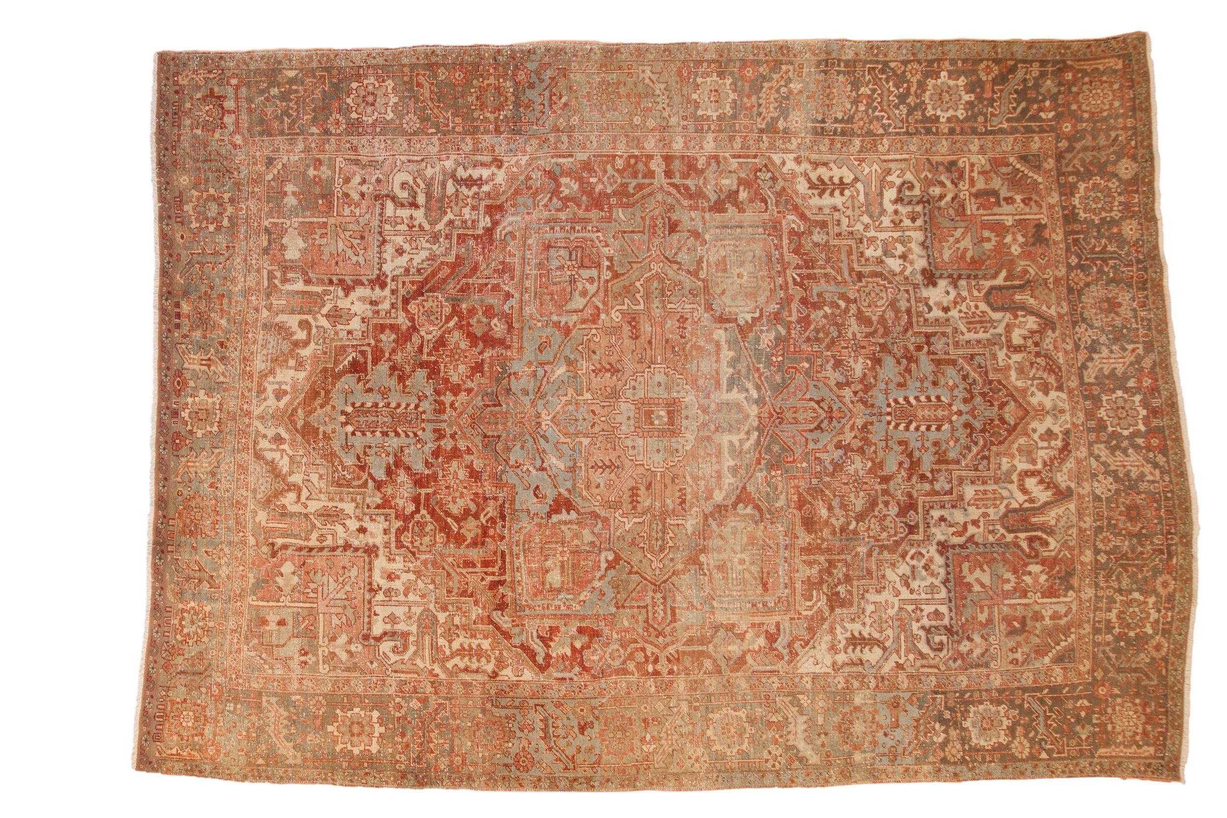 8x11.5 Vintage Distressed Heriz Carpet