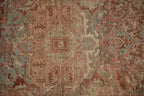 8x11.5 Vintage Distressed Heriz Carpet