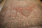 8x11.5 Vintage Distressed Heriz Carpet
