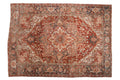 8x11 Vintage Distressed Heriz Carpet