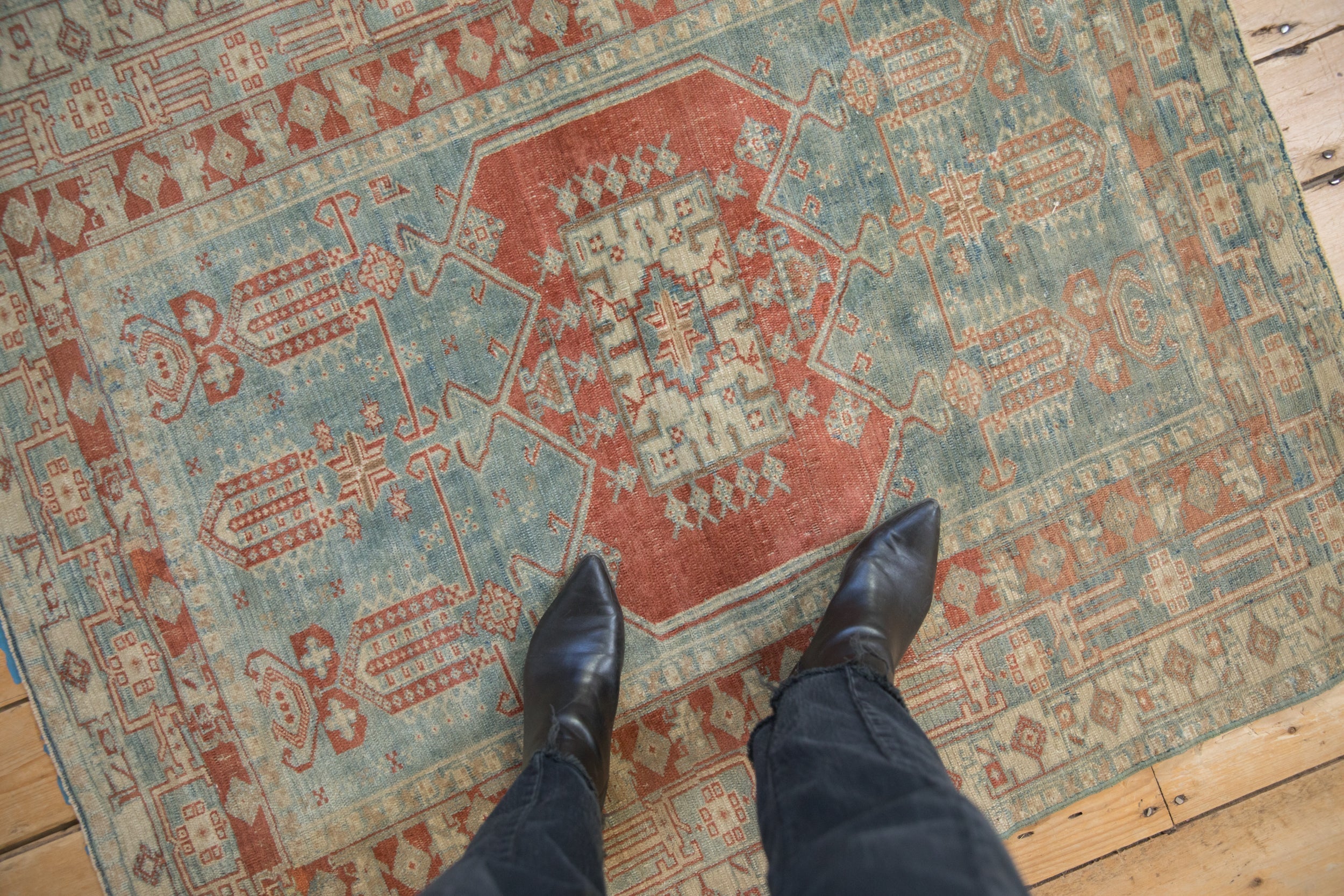 4x4.5 Vintage Distressed Oushak Square Rug