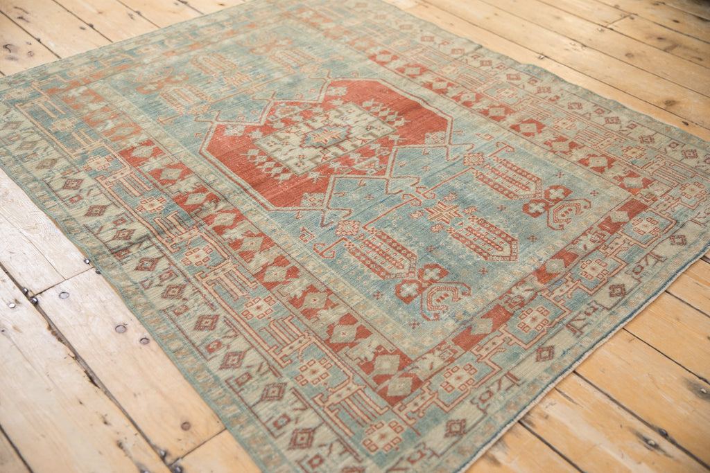 4x4.5 Vintage Distressed Oushak Square Rug