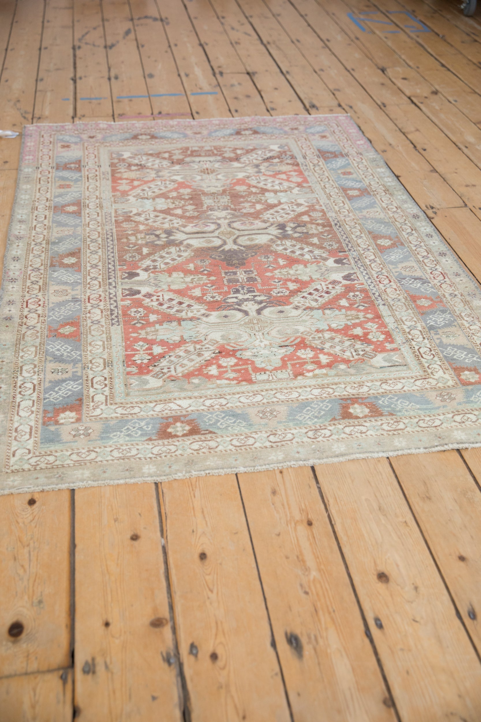 3.5x5.5 Vintage Distressed Caucasian Rug
