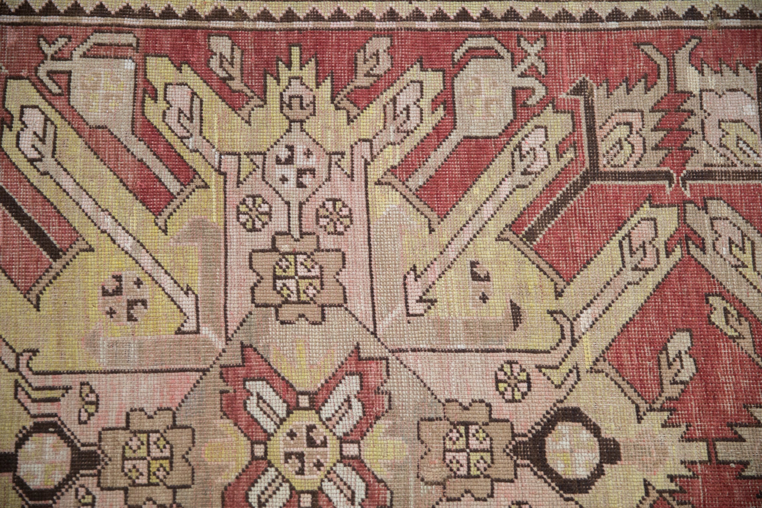 3.5x9 Antique Distressed Kazak Rug Runner