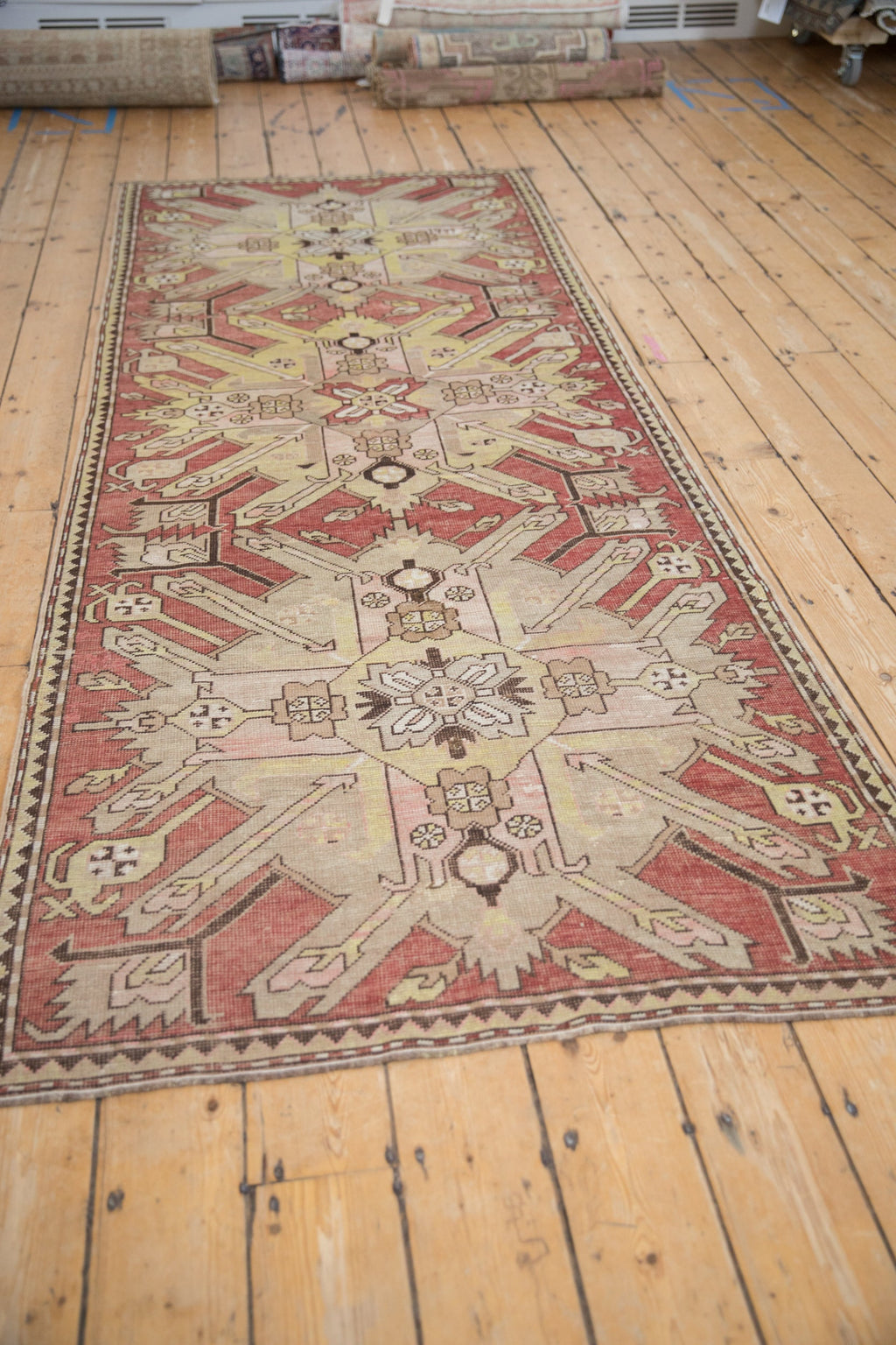 3.5x9 Antique Distressed Kazak Rug Runner