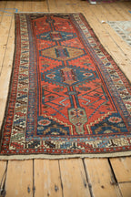 3.5x9 Vintage Kurdish Hamadan Rug Runner